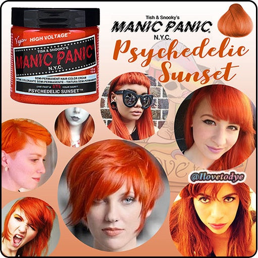 Psychedelic Sunset ● Manic Panic  Semi-Permanent Orange Hair Dye - ilovetodye