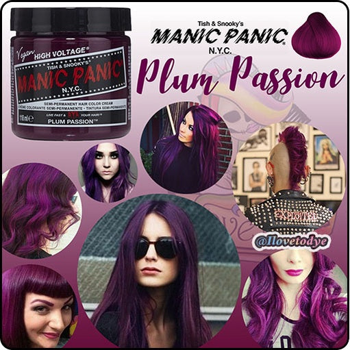 Plum Passion ● Manic Panic  Semi-Permanent Red Violet Hair Dye - ilovetodye