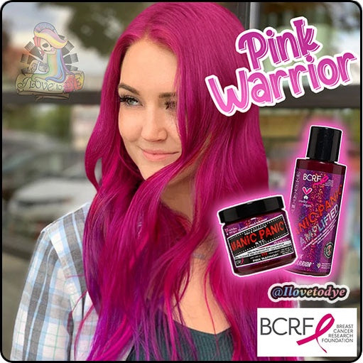 Pink Warrior ● Manic Panic Semi-Permanent Pink Hair Dye Classic and Amplified - ilovetodye