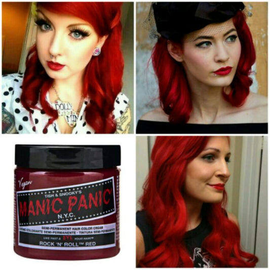 Rock n Roll Red ● Manic Panic  Semi-Permanent Red Hair Dye - ilovetodye