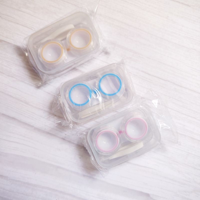 1 Pair Circle Transparent ☆ Contact Lens Travel Kit