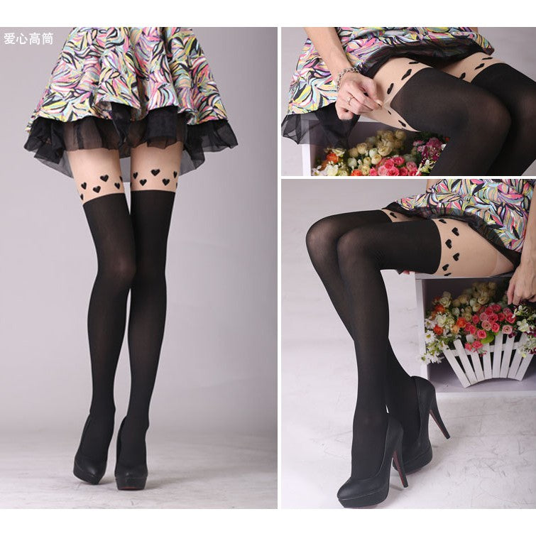 Black Hearts Stockings