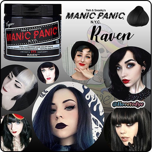 Raven ● Manic Panic Semi-Permanent Black Hair Dye - ilovetodye