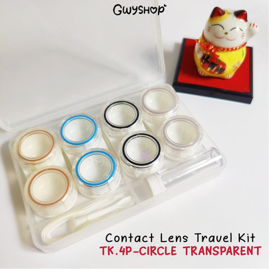 4 Pairs Circle Transparent ☆ Contact Lens Travel Kit