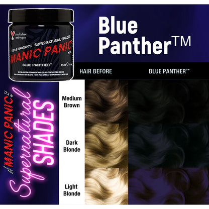 Supernatrural Shades ✌︎︎ Manic Panic Hair Dye Tiger's Eye Cobra Cattail Bat Outta Hell Blue Panther