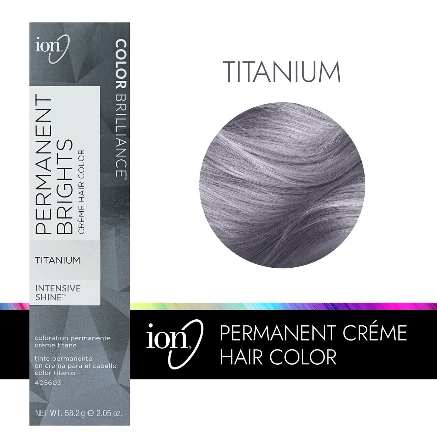 Color Brilliance by ion Permanent Brights Creme Hair Color Titanium