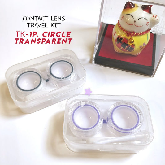 1 Pair Circle Transparent ☆ Contact Lens Travel Kit