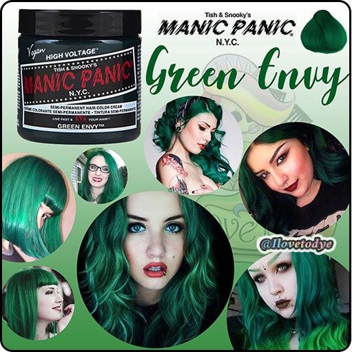 Green Envy ● Manic Panic  Semi-Permanent Green Hair Dye - ilovetodye