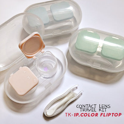 1 Pair Color Fliptop ☆ Contact Lens Travel Kit