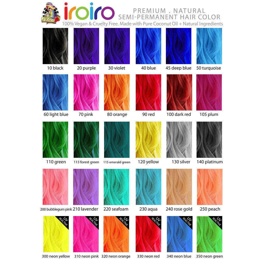 Iroiro 40 Blue Natural Vegan Cruelty-Free Semi-Permanent Hair Color