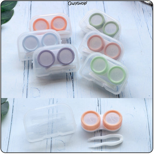 1 Pair Color Pastel Lens Case ☆ Contact Lens Travel Kit | Gwyshop