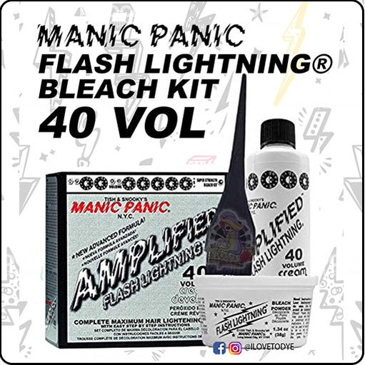 Manic Panic - 40 VOL - FLASH LIGHTNING® BLEACH KIT - 40 VOLUME CREAM DEVELOPER - ilovetodye