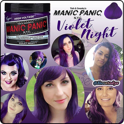 Violet Night ● Manic Panic  Semi-Permanent Violet Hair Dye - ilovetodye