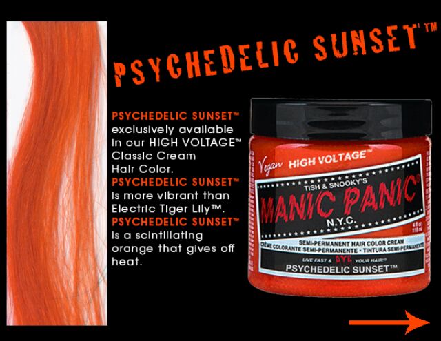 Psychedelic Sunset ● Manic Panic Semi-Permanent Orange Hair Dye - ilovetodye