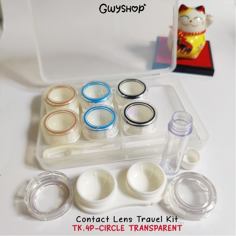 4 Pairs Circle Transparent ☆ Contact Lens Travel Kit