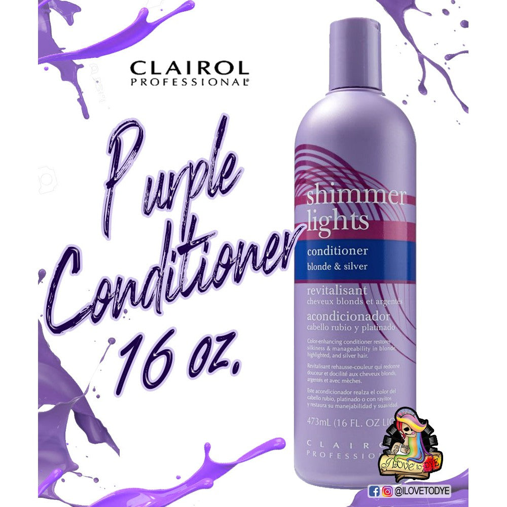 Clairol Shimmer Lights Purple Shampoo and Conditioner 250mL and 473 mL - ilovetodye