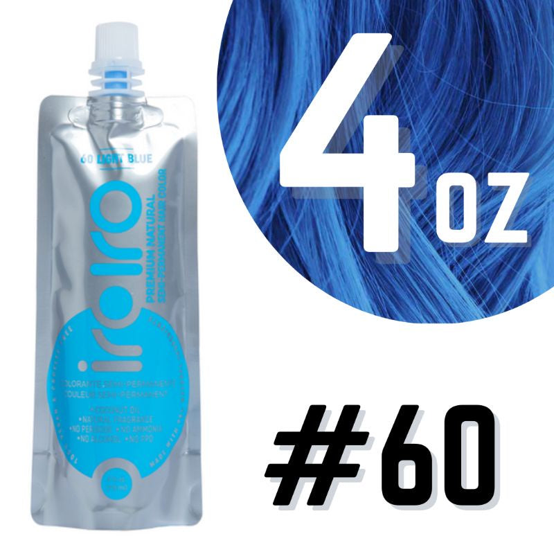 Iroiro 60 Light Blue Natural Vegan Cruelty-Free Semi-Permanent Hair Color