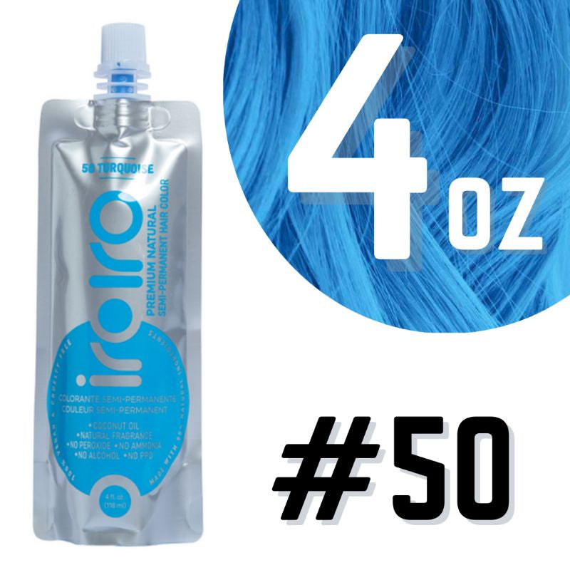 Iroiro 50 Turquoise Natural Vegan Cruelty-Free Semi-Permanent Hair Color