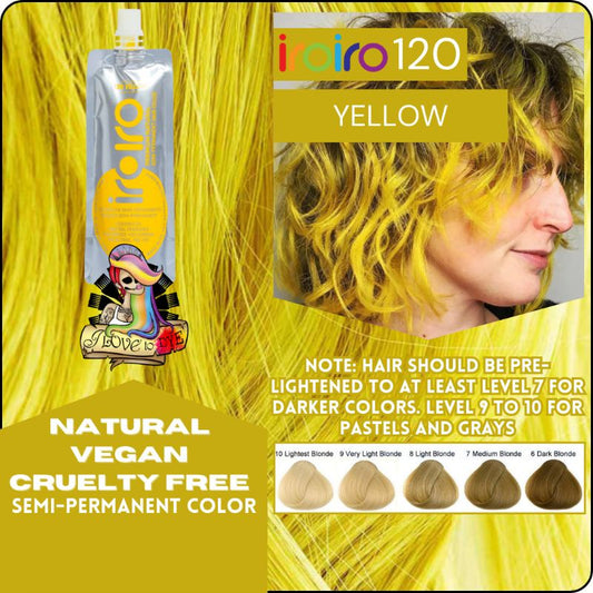 Iroiro 120 YELLOW Natural Vegan Cruelty-Free Semi-Permanent Hair Color