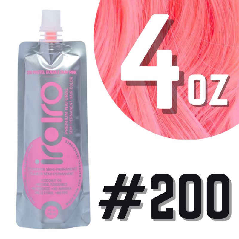 Iroiro 200 BUBBLE GUM PINK Pastel Vegan Cruelty-Free Semi-Permanent Hair Color