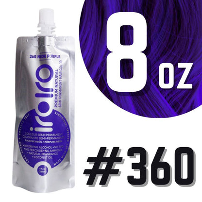Iroiro 360 UV Reactive Purple Neon Vegan Cruelty-Free Semi-Permanent Hair Color