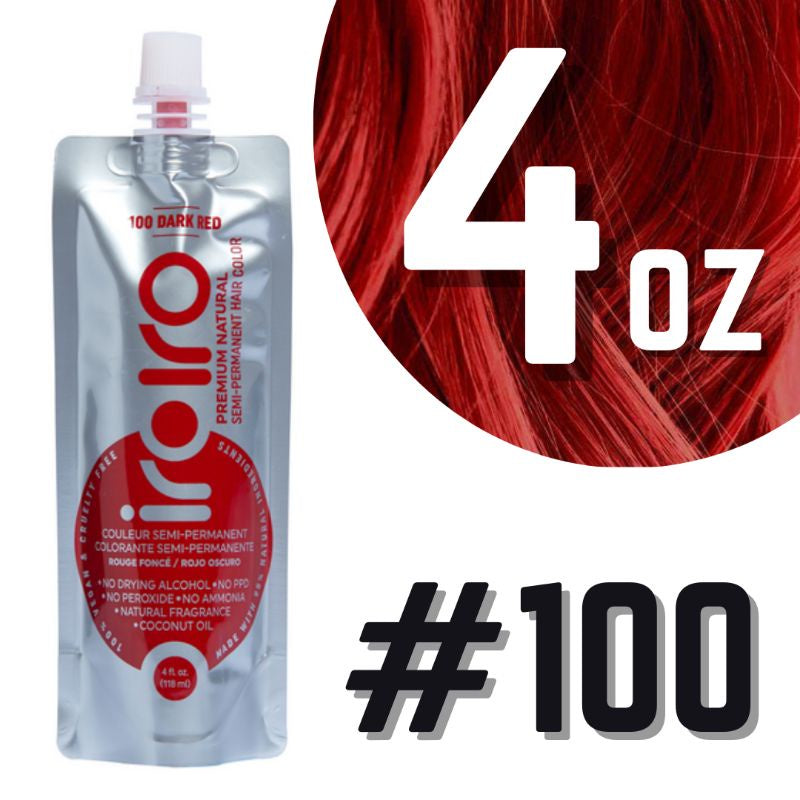 Iroiro 100 DARK RED Natural Vegan Cruelty-Free Semi-Permanent Hair Color