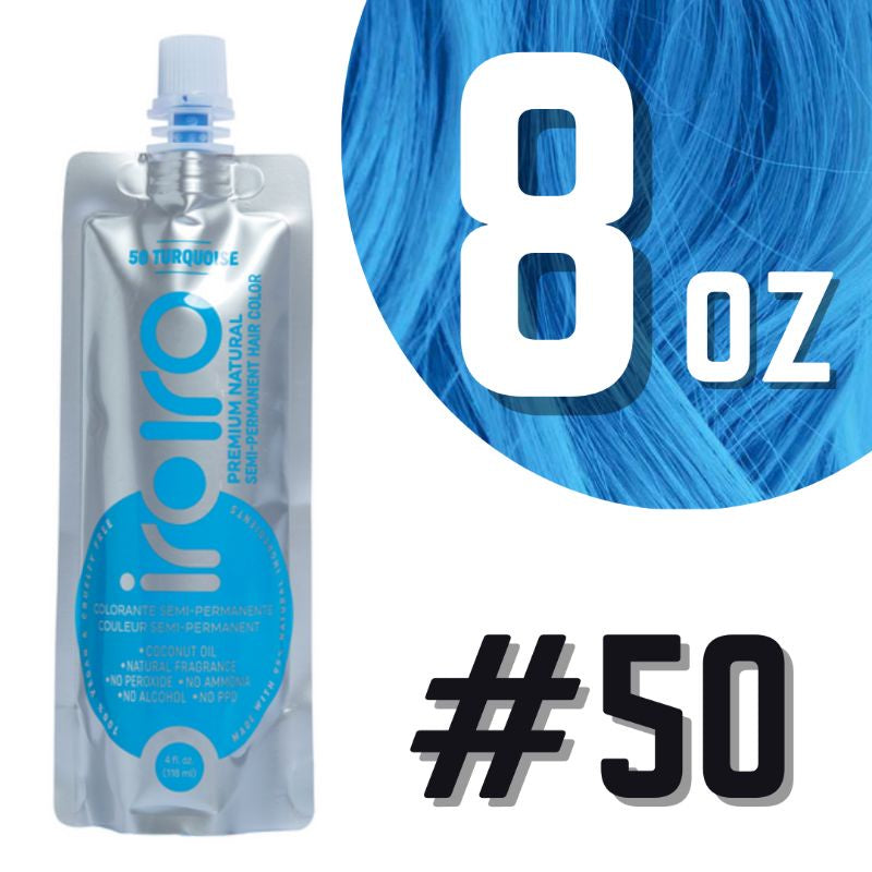 Iroiro 50 Turquoise Natural Vegan Cruelty-Free Semi-Permanent Hair Color