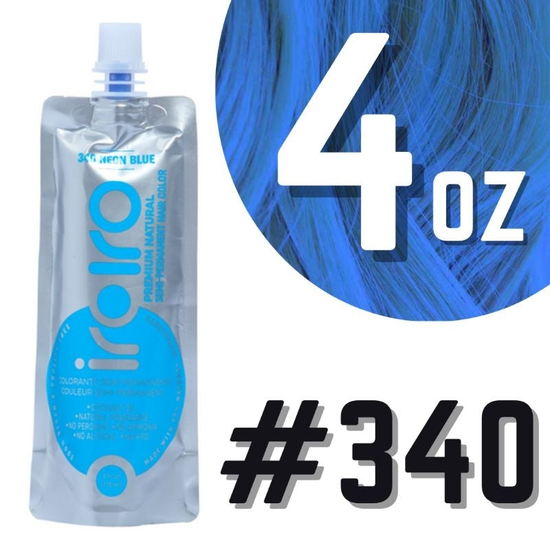 Iroiro 340 UV Reactive Neon Blue Semi-Permanent Hair Color