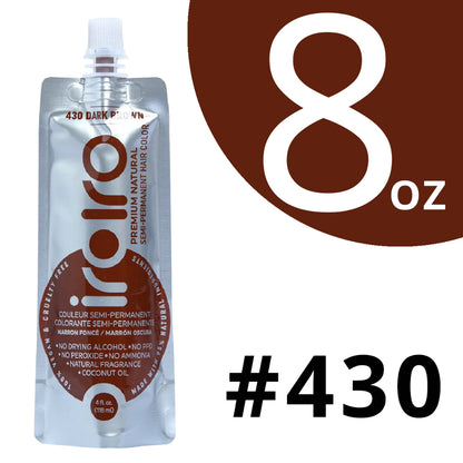 Iroiro 430 Dark Brown Natural Vegan Cruelty-Free Semi-Permanent Hair Color