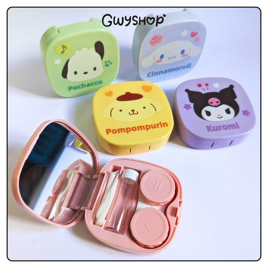 Sanrio Kuromi Pompompurin Pochacco My Melody Cinnamon Roll Contact Lens Travel Kit | Gwyshop