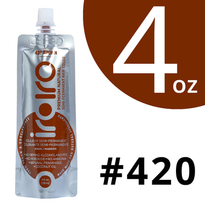 Iroiro 420 Brown Natural Vegan Cruelty-Free Semi-Permanent Hair Color