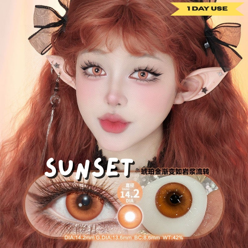 YUKICON Yellow Gold Brown Orange - 1 Day Use Lens Cosplay Vibrant Contact Lens