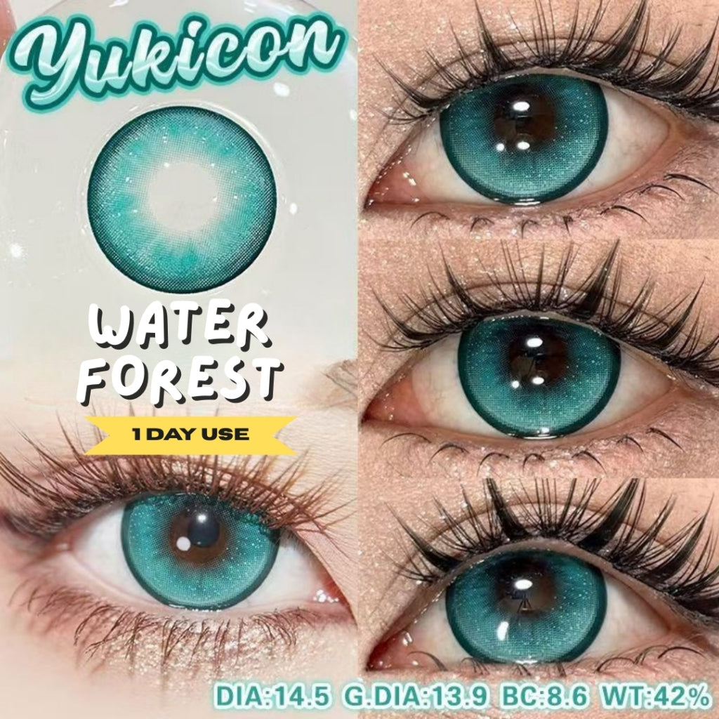 YUKICON Green Gray Silver - 1 Day Use Lens Cosplay Vibrant Contact Lens