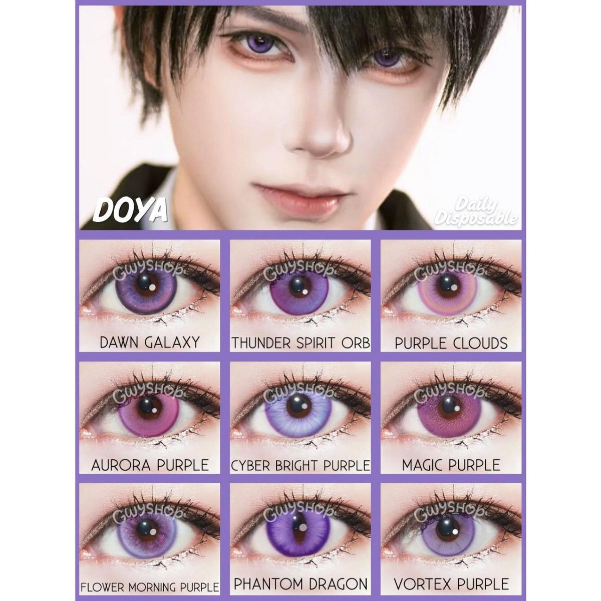 DOYA 1 DAY Use Lens Violet Purple Cosplay Vibrant Contact Lens