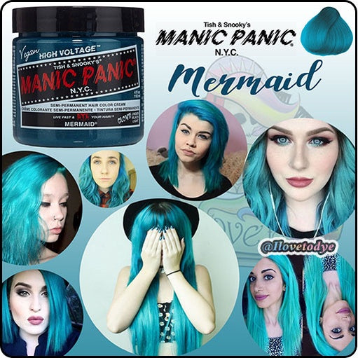 Mermaid ● Manic Panic Semi-Permanent Turquoise Hair Dye - ilovetodye