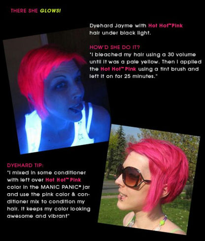 Hot Hot Pink ● Manic Panic Semi-Permanent Pink Hair Dye - ilovetodye