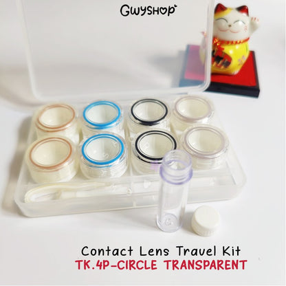 4 Pairs Circle Transparent ☆ Contact Lens Travel Kit