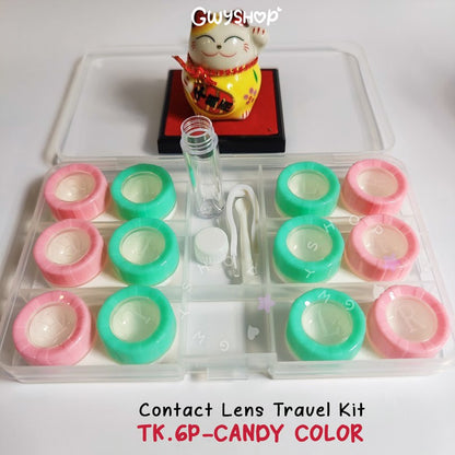 6 Pairs Candy Color ☆ Contact Lens Organizer Travel Kit