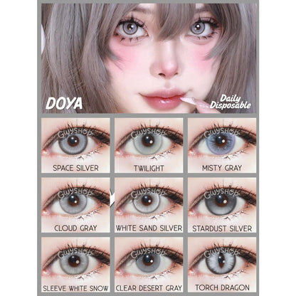 Doya 1 Day Lens GRAY SILVER WHITE Cosplay Vibrant Contact Lens
