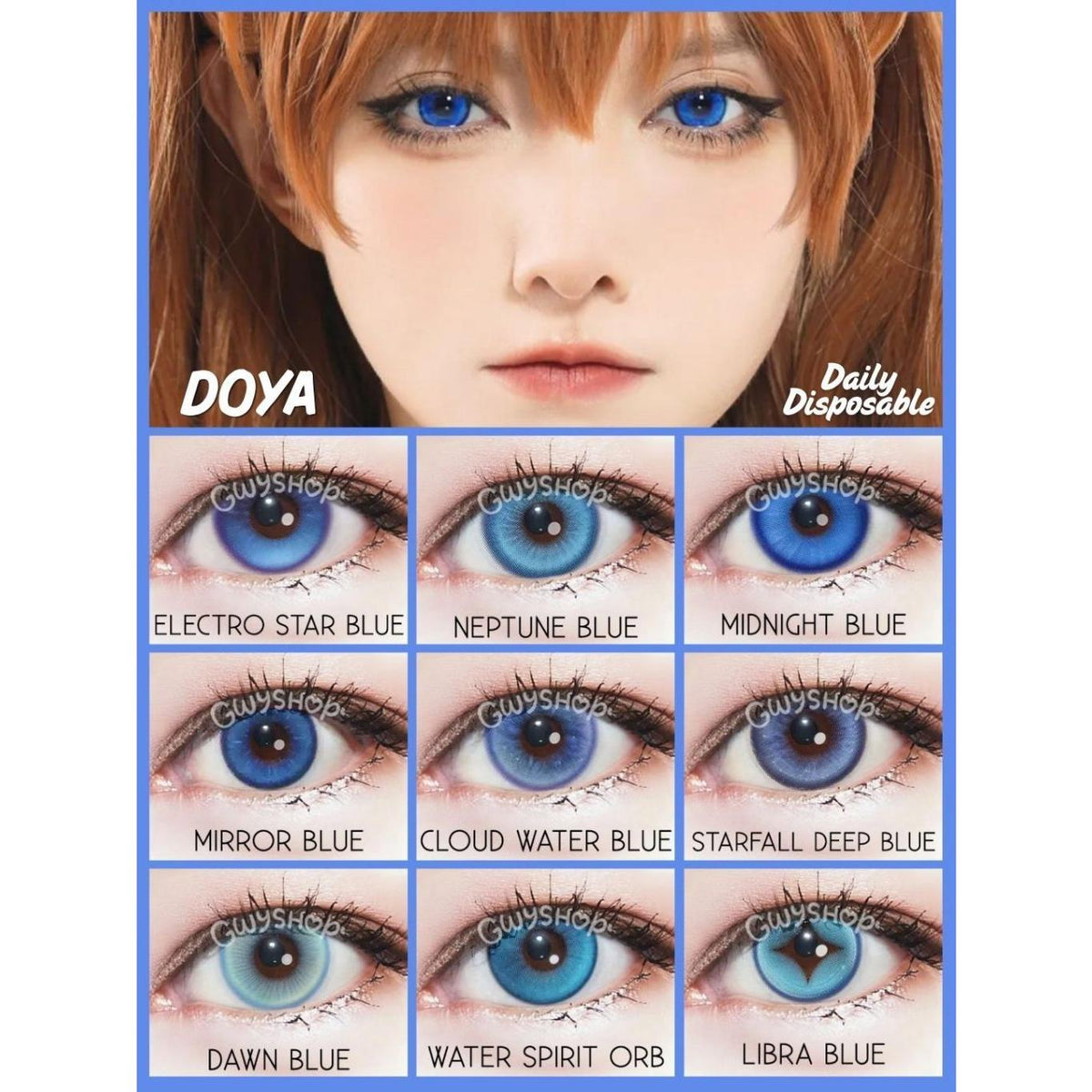DOYA 1 DAY Use Lens Blue Cosplay Vibrant Contact Lens