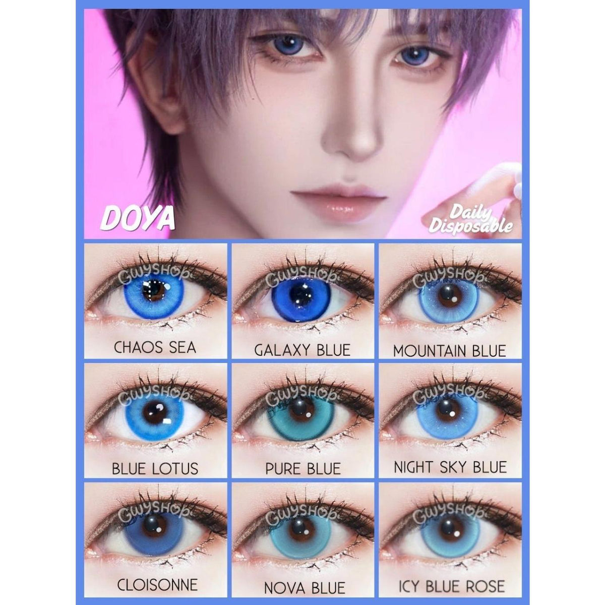 DOYA 1 DAY Use Lens Blue Cosplay Vibrant Contact Lens