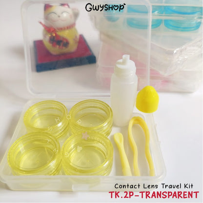 2 Pairs Transparent ☆ Contact Lens Travel Kit