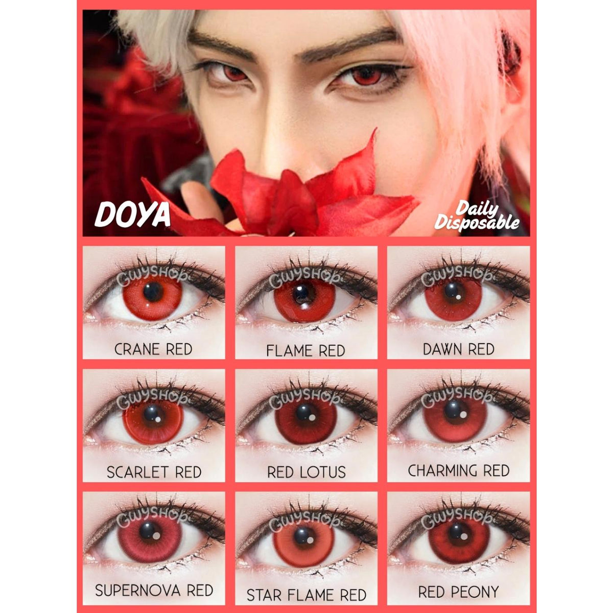 DOYA 1 DAY Lens Red Cosplay Vibrant Contact Lens