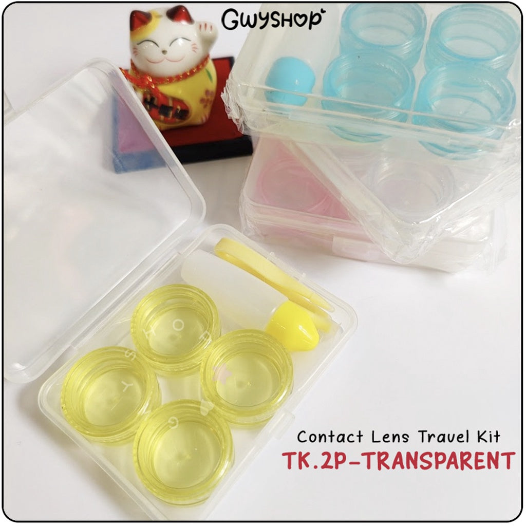 2 Pairs Transparent ☆ Contact Lens Travel Kit