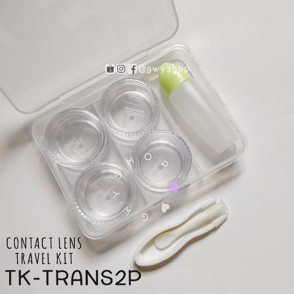 2 Pairs Transparent ☆ Contact Lens Travel Kit