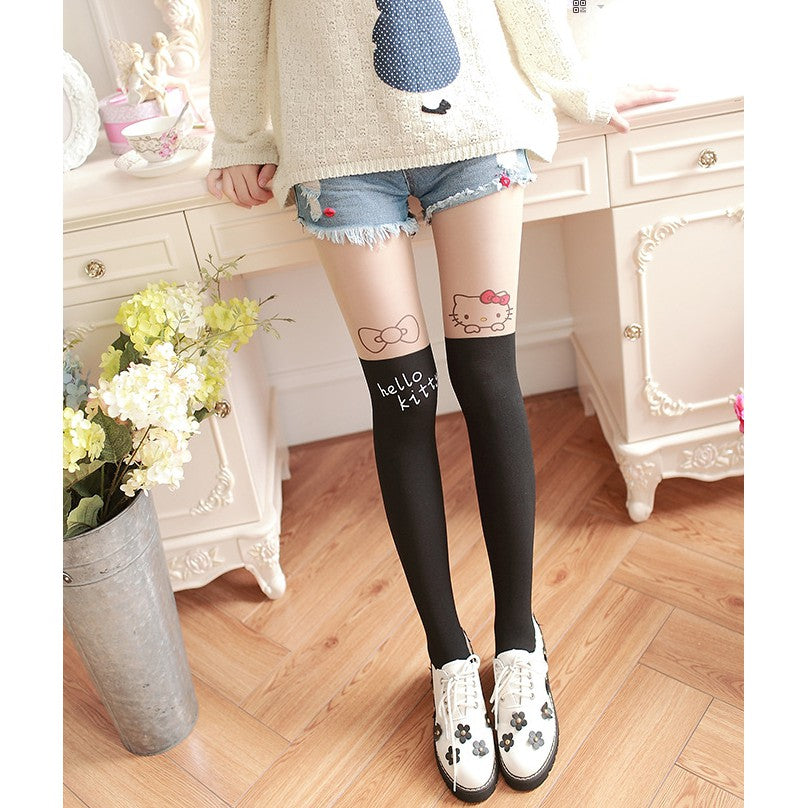 Hello Kitty (HK3) Black Stockings