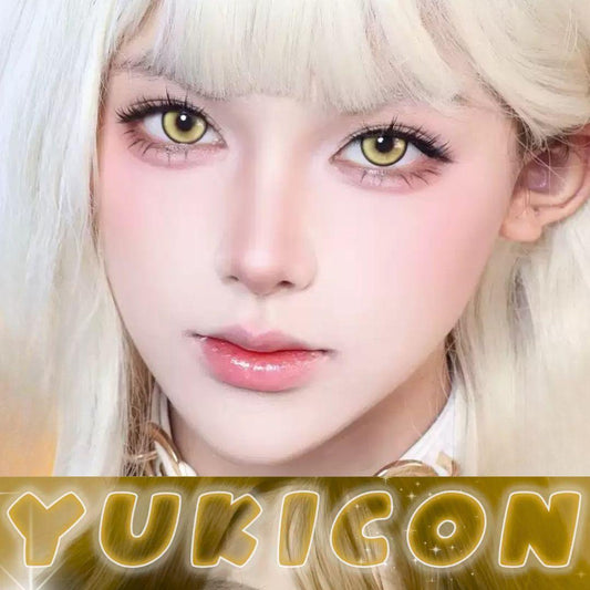 YUKICON 1 DAY Lens YELLOW GOLD BROWN ORANGE Cosplay Vibrant Contact Lens