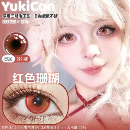 YUKICON 1 DAY RED PINK Cosplay Vibrant Contact Lens