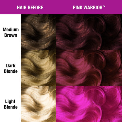 Pink Warrior ● Manic Panic Semi-Permanent Pink Hair Dye Classic and Amplified - ilovetodye