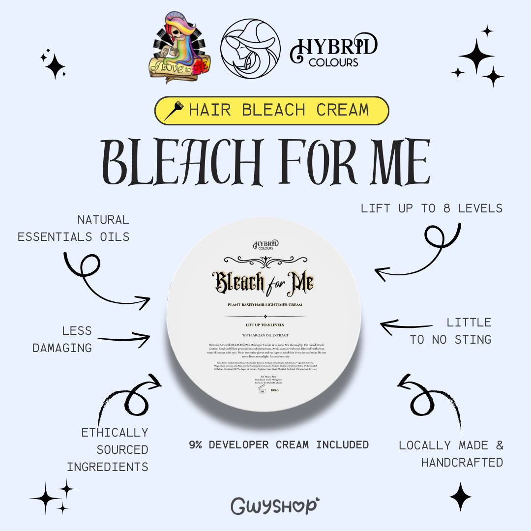 100g Bleach for Me - Plant-Based Hair Lightener Cream by Hybrid Colours